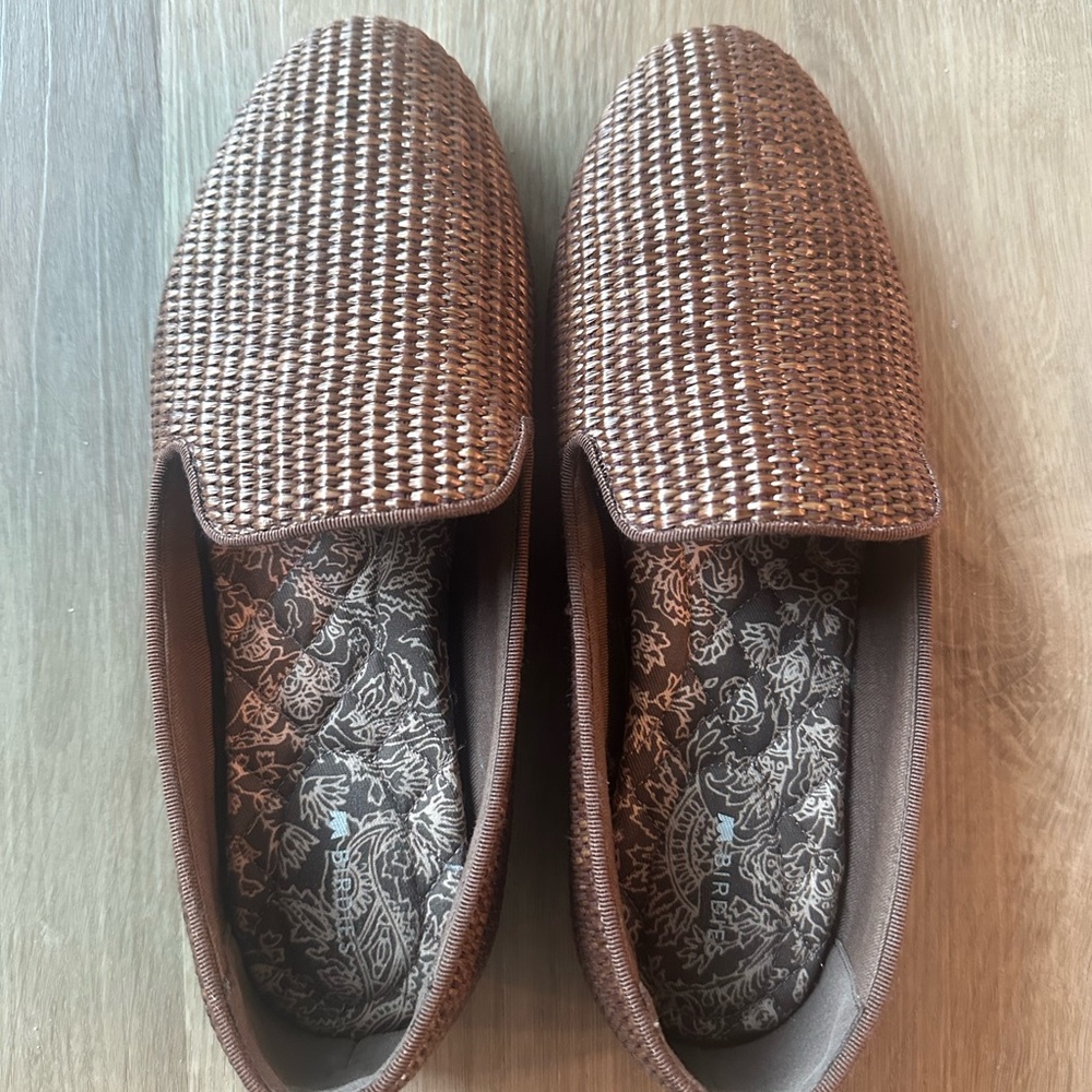 Birdies Chocolate/ Raffia Woven Loafers